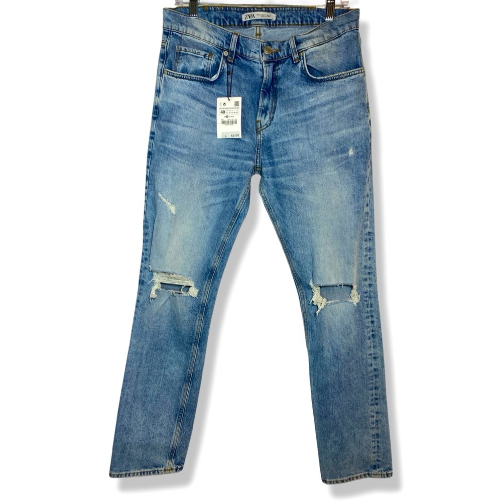 NWT Zara Distressed Slim Fit Jeans